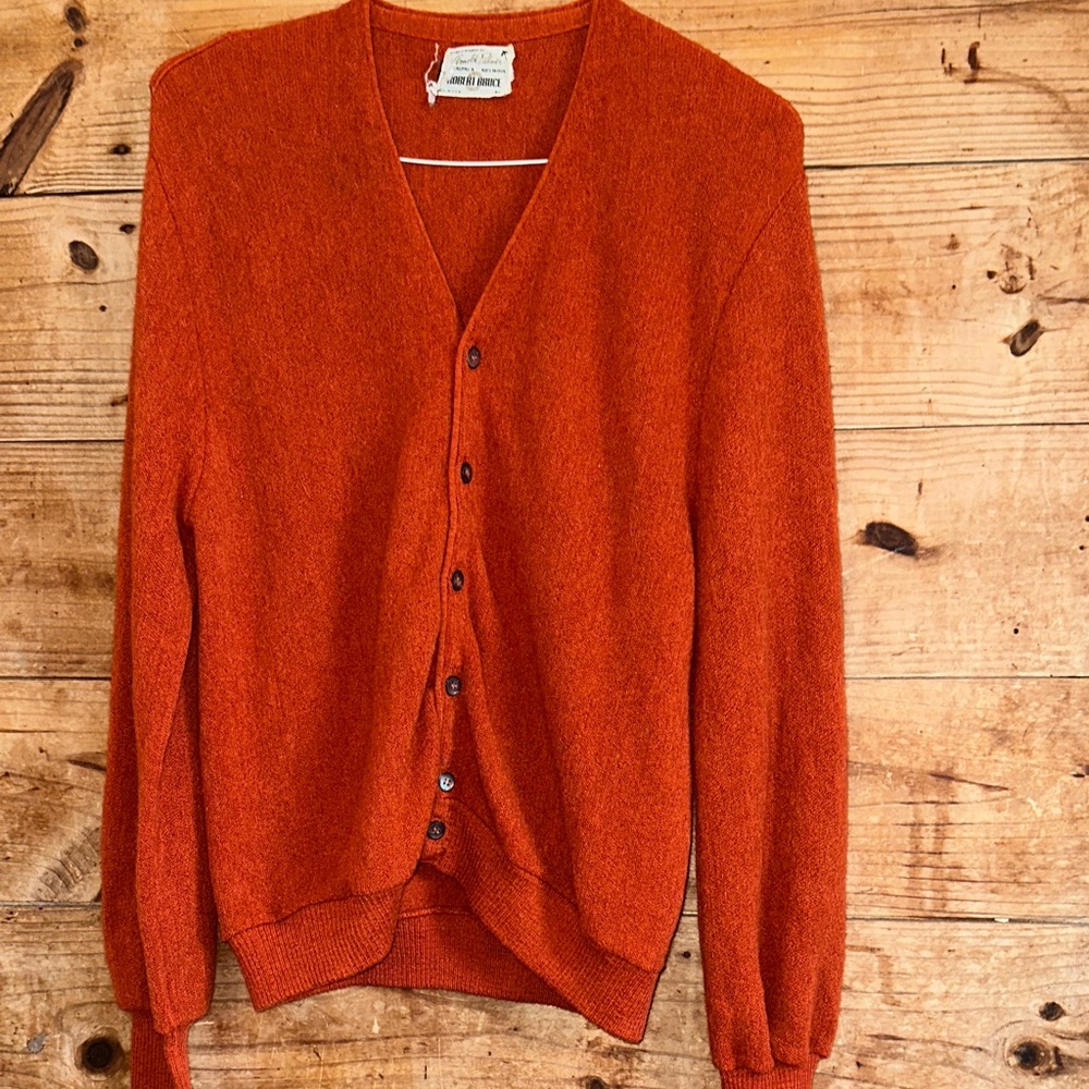 Robert Bruce Arnold Palmer Wool Alpaca Cardigan Sweater Mens Grandpa ‘60s